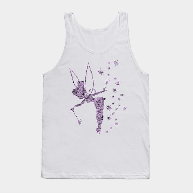 Purple Concrete Tinkerbell Ombre Sillhouette Tank Top by ijsw